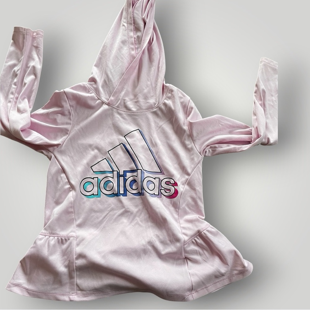 Adidas Light Pink Hooded Logo Pullover